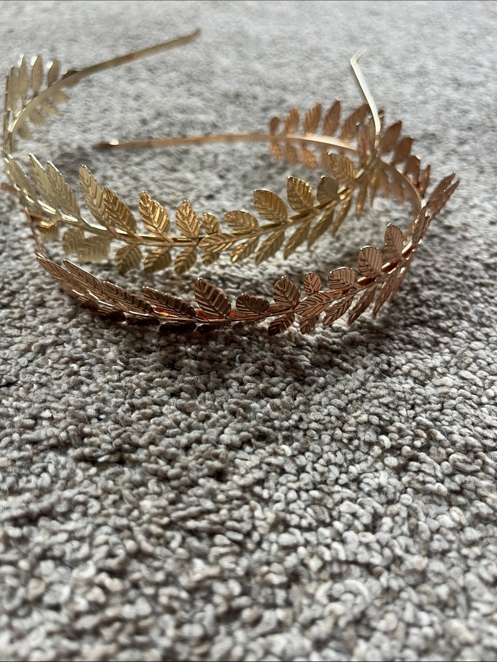 Lot 2 Gold & Rose Gold Metal Grecian Goddess Leaf Headbands Bridal Festival